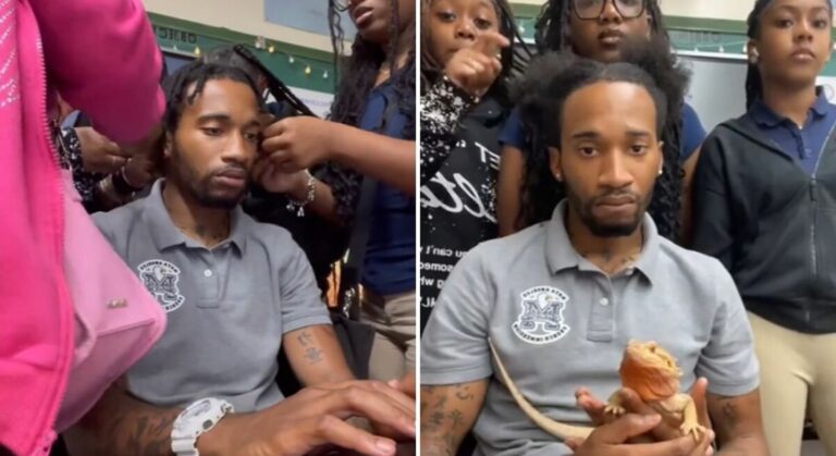 Teacher Students Unbraiding Hair